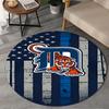 Detroit Tigers Emblem Round Rug for Livingroom,Bedroom, Palyroom, Chair Rug, Area Rug, Circle Carpet, Large Size Fan Christmas Gift