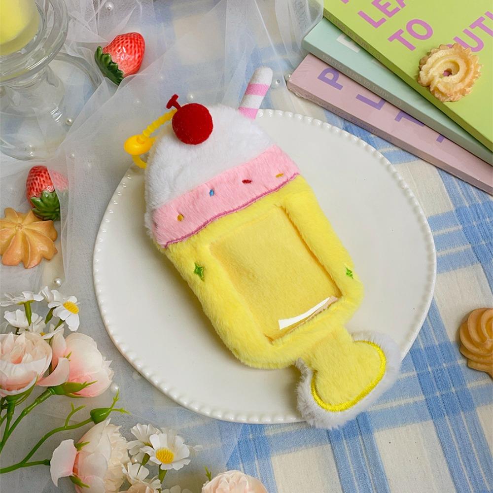 Soft Photocard Display Protector Kawaii Design with Keychain 3 Inch Card Case Pouch Cartoon Thickened Backpack Pendant