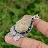 Daughters Day Deal Sterling Silver Pear Fossil Coral Stone Boho Pendant Jewelry