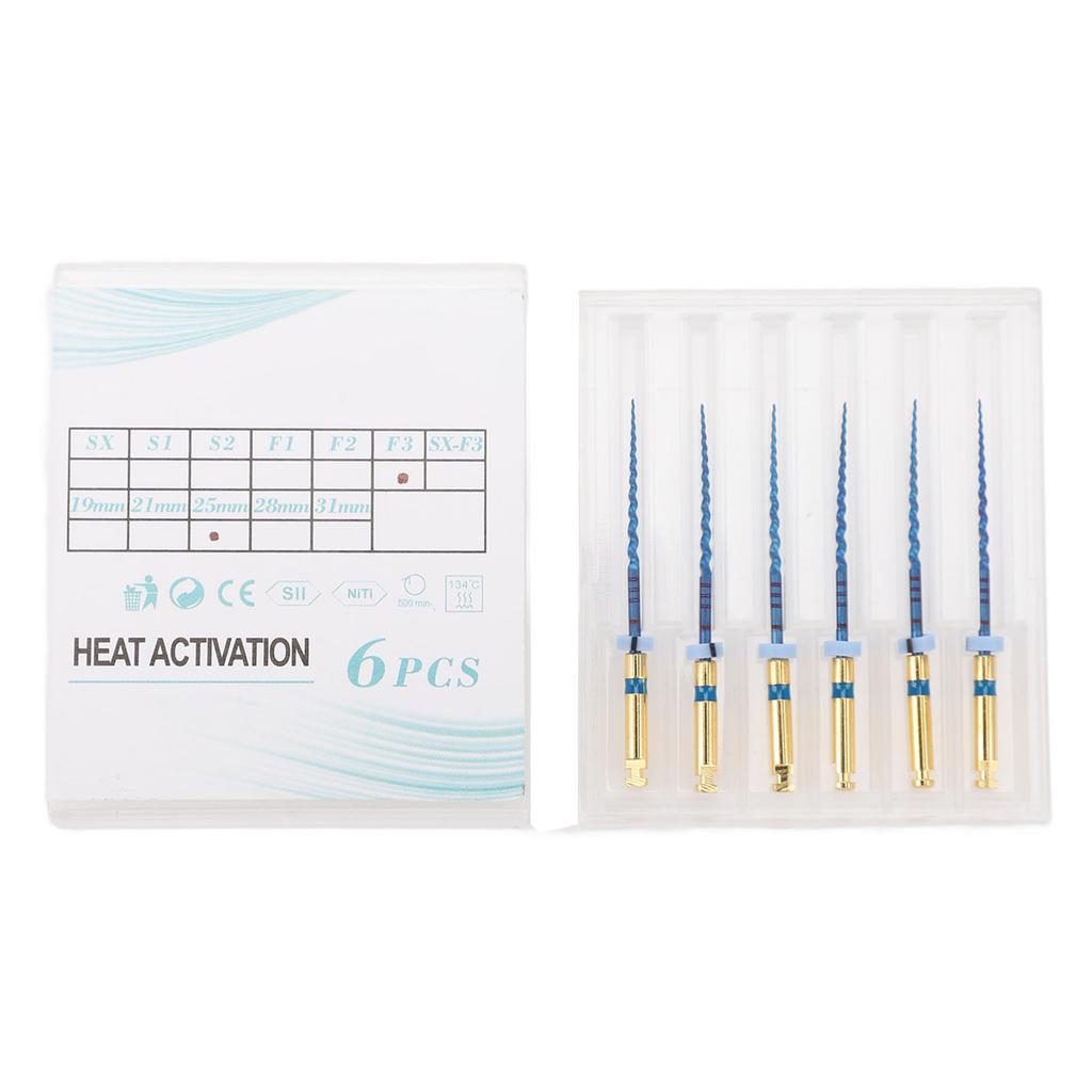6pcs F3 Endodontic Files Good Adaptability Stretchy Large Tapered Endo Tip for Dentists 1in