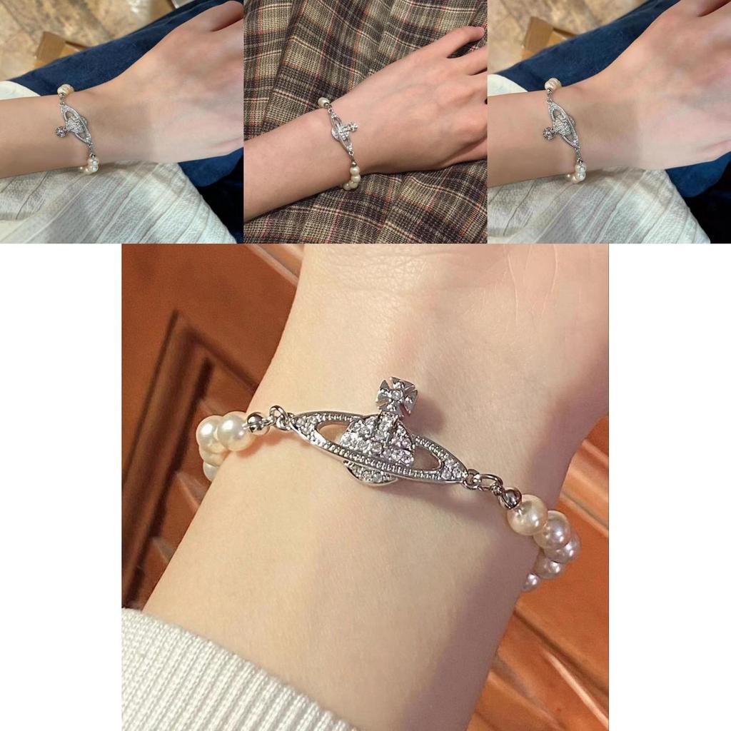 Vintage Copper Material Venus Diamond Pearl Bracelet Unique Design With Antique Charm