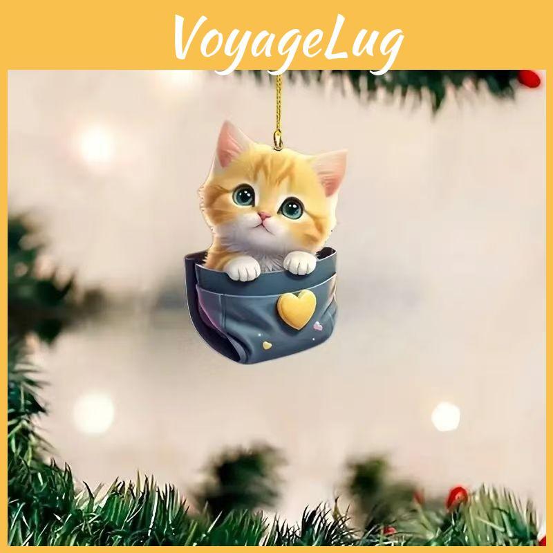 Car Decor Acrylic Cute Cat Interior Mirror Hanging Ornament For Kid Interior