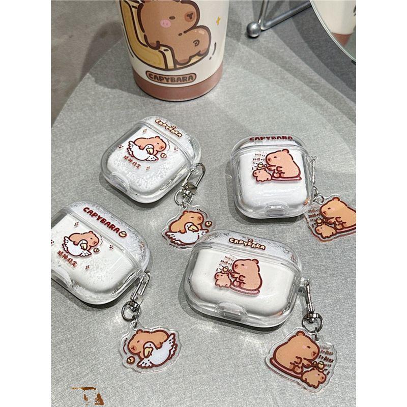 

Capybara Airpodspro2 Quicksand Earphone Sleeves for Apple 2/3 Generation Wireless Bluetooth Earbuds Case Second Generation and Third Generation Apple Airpods Pro Mental stability Capybara