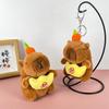 Cute Pull Rope Plush Gold Ingot Capybara Orange Kapibala Doll Children's Toy Grab Machine Doll Doll