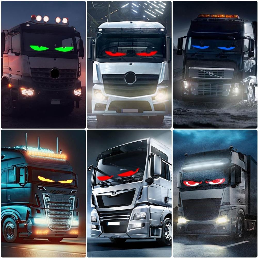 2PCS Devil Eyes Light 23.4 X 4.72 in Flexible LED Display Soft Screen Rogrammable Matrix Pixel Panel for Cars Truck Windshield