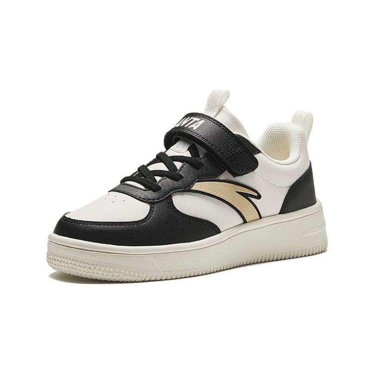 Anta Antiskid Shock Absorbing Wear Resistant Low Top Kids Skate Shoes Kids Sneakers Black White A312348031-3
