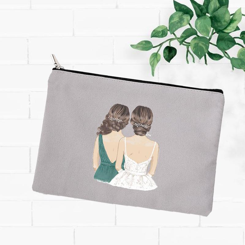 Best Friend Makeup Bag Women Cosmetic Bags Travel Toiletries Organizer Female Storage Make Up Case Purse Wedding Bridesmaid Gift