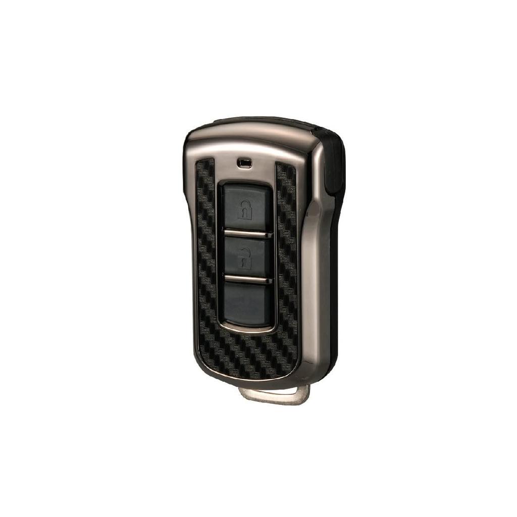 Carmate Car Key Case Remote Control for Mitsubishi Delica D:5, Outlander, eK Wagon (Black Plated, Carbon Fiber Look) DZ293 H75xW45xD20(mm)