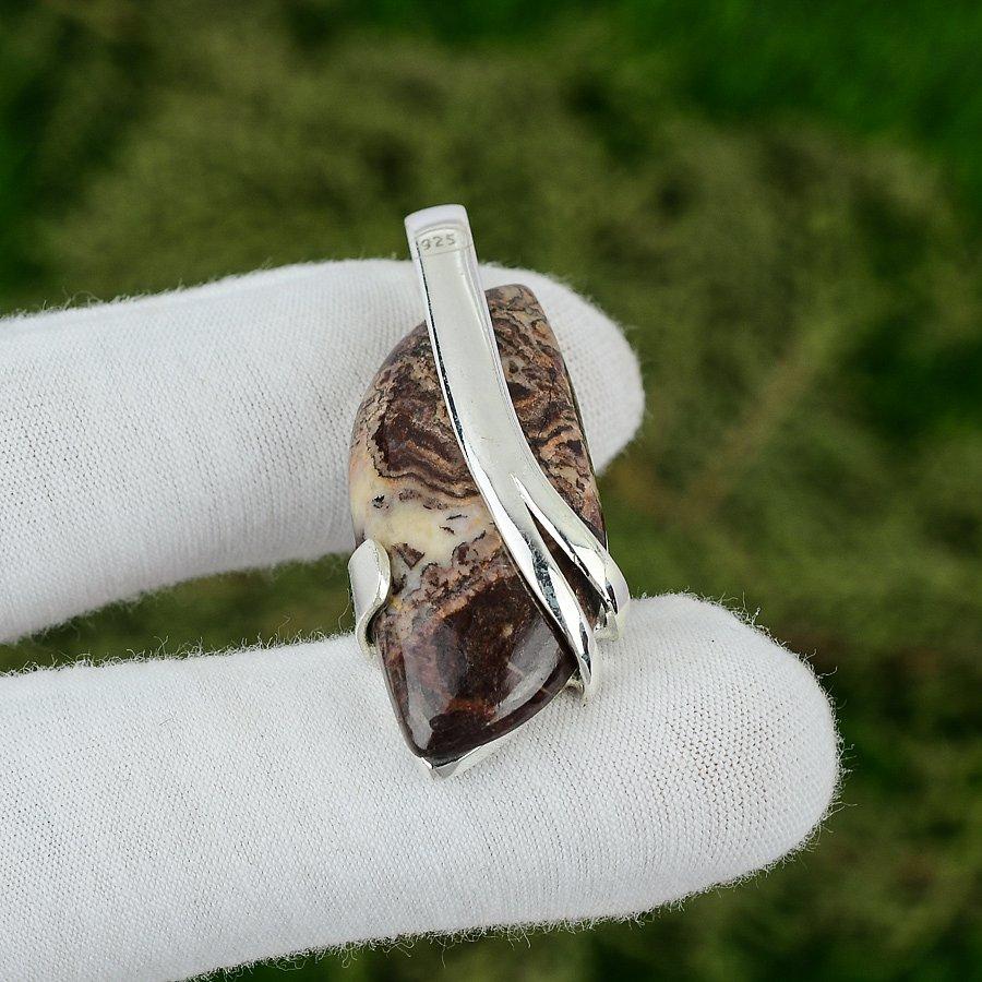 

День сестер Сделка 925 Стерлинговое серебро Натуральный Кокосовый Яшма Богемный Подвеска Ювелирные изделия