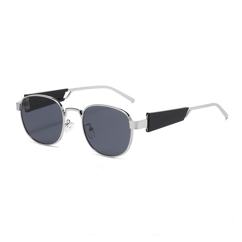 Latest Metal Vintage Square-framed Sunglasses For Trendy Male And Female Trendy Mirror-like Street Style 2424 Durable