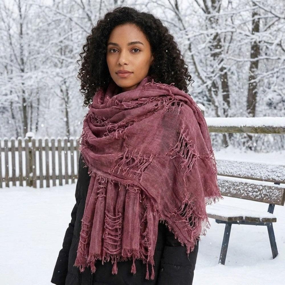 Warm Women Scarf Breathable Neck Warmer Hip Hop Cotton Linen Neckerchie Office