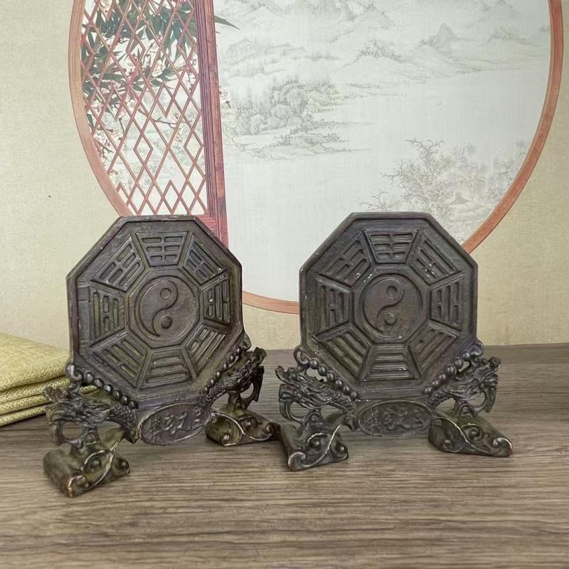 Bronze Four Beasts Eight Trigrams Qinglong White Tiger Zhuque Xuanwu Decorative Crafts Home Office Ornaments