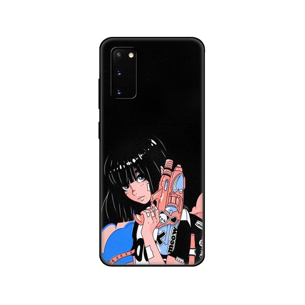 

Черный чехол из ТПУ для Samsung Galaxy S20 /S20 PLUS/S20 ultra/S20+ /S20FE задняя крышка Girl Vinne Art Samsung S20