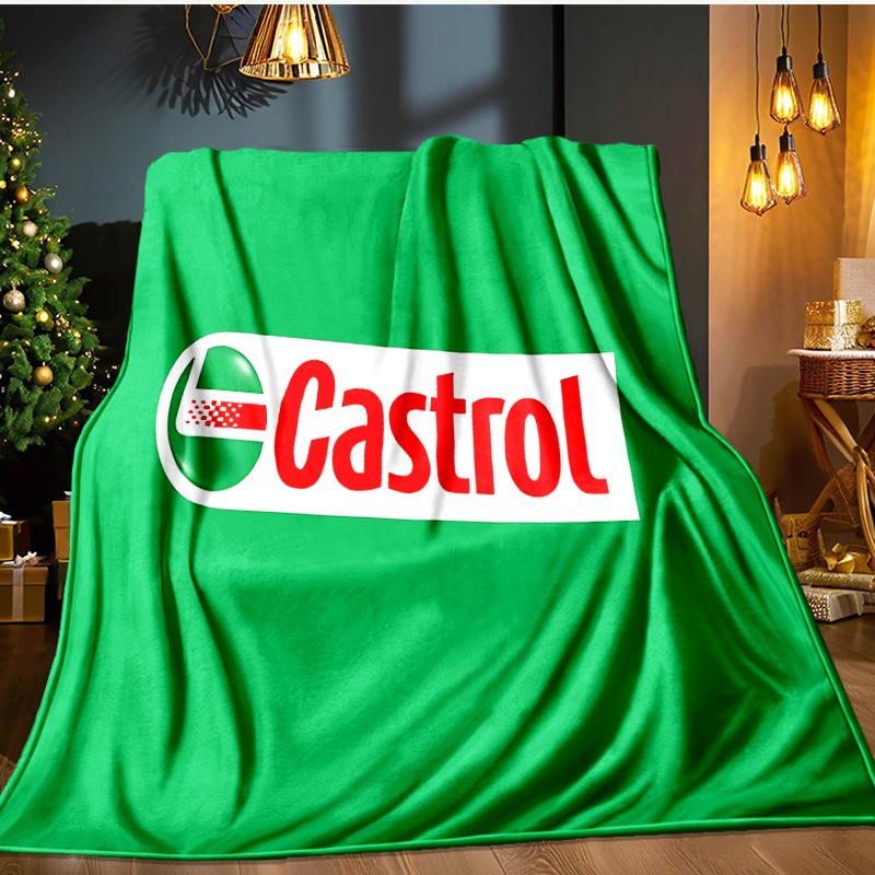 Castrol Flannel Blanket, Use for Birthday/Holiday Gift, Soft Blanket for Sofa/Bed/Camping/Office/Tourism Use,All Seasons