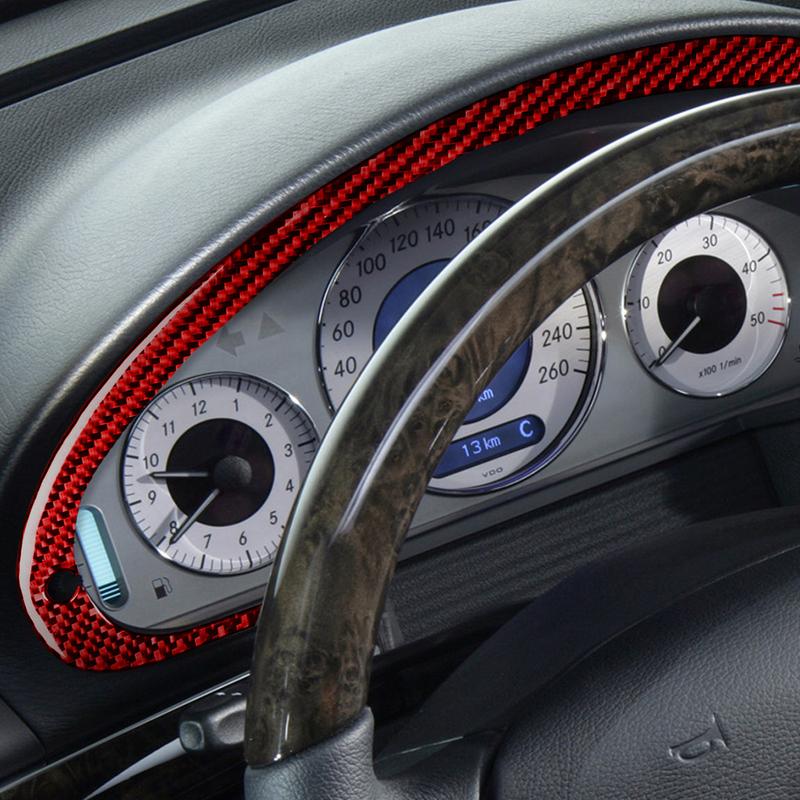 Car Interior Accessories Carbon Fiber trument Frame Speedometer Trim Cover Sticker For Mercedes Benz E-Class W211 2003-2009