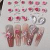 Rose Flowers Nail Charms 3D Flowers Nail Art Charms Round Pearls Nail Charms DIY Nail Art Supplies Manicure Accessories