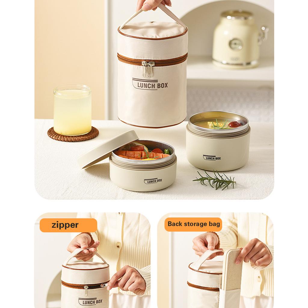 Leakproof Hot Food Bento Lunch Box Leakproof Stainless Steel Bento Lunch Set Insulated Container with Bag for Adult