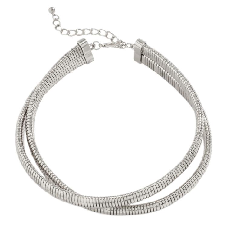 Большое Цепочное Ожерелье Гранж Украшение на Шею Преувеличенное Ожерелье Металлический Скрученный Чокер