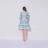 New French Elegant Lace Waist Lantern Sleeve Dress