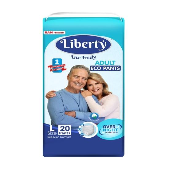 Liberty Eco Adult Diaper Pants Unisex, Large 20 Pcs, Waist Size (75-140 Cm | 30-55 Inches)