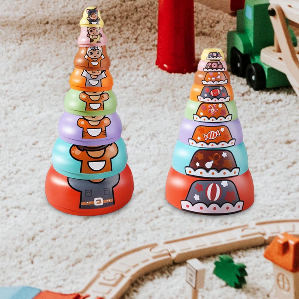Matryoshka Dolls Nesting Toys Set Educational Toy Stacking for Boy Girls Children