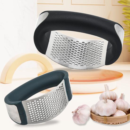 Stainless Steel Garlic Press Manual Ginger Nuts Mincer Crusher Ergonomic Kitchen Gadget for Home Restaurant
