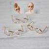 5PCS Metal Miniature Doll Eyewear Black Frame Frame Lensless Miniature Eyewear  DIY Matching