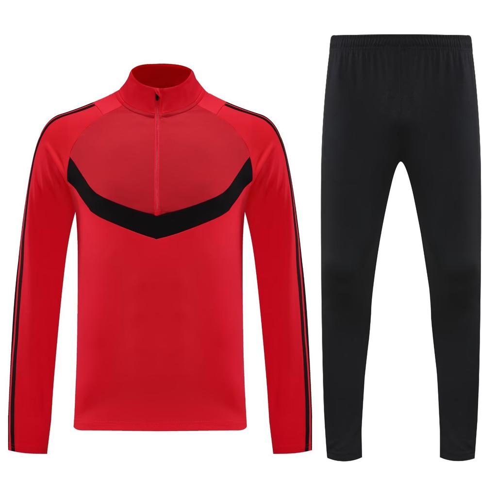 Light Plate Half Zipper Casual Sportswear Basic Trousers Football Training Suit Set