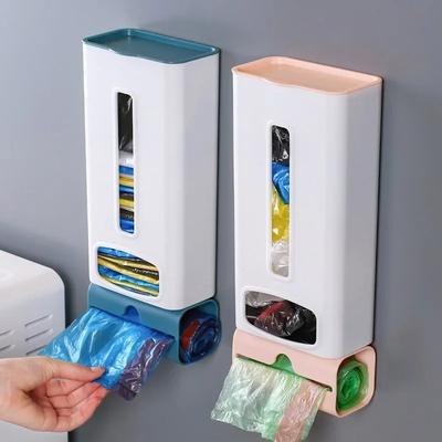 Garbage Bag Storage Box, Plastic Bag Collector, Wall Mounted Kitchen, Convenient Bag Extraction and Sorting Box, Large Box