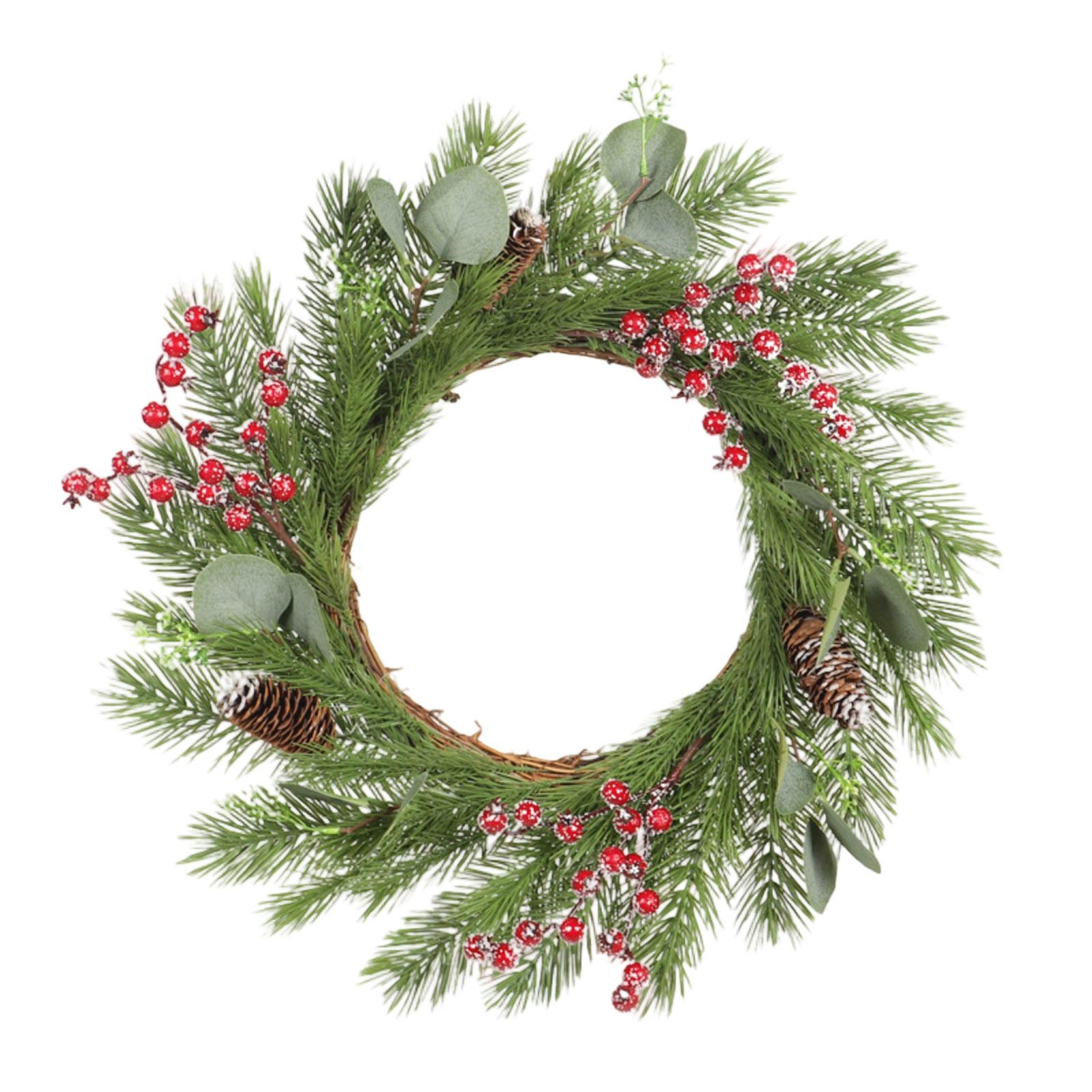 

Christmas New PE Red Fruit Wreath Simulation Vine Wreath Christmas Decoration One Size