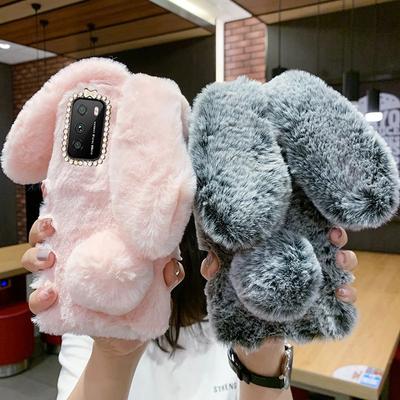 Cartoon Cute Fluffy rabbit silikonetui til Redmi 10 9 9A 9T 9C 8 8A 7 7A Note 10 9pro 8 pro 8T/xiaomi 11T pro 10T poco X3nfc F3 M3/iphone/Samsung