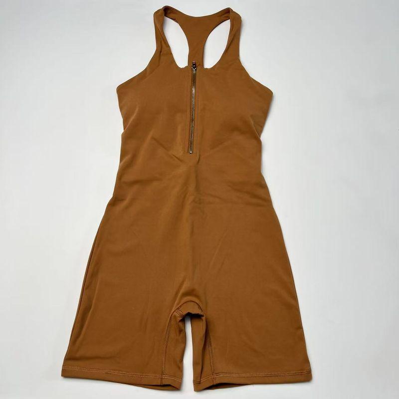 

With Chest Pad Nude Feel Yoga Jumpsuit Women s Sports Workout Clothes One-Piece Bodysuit Indoor Training Running 4086 Mocha Brown 10/XL (70.00 kg-80.00 kg