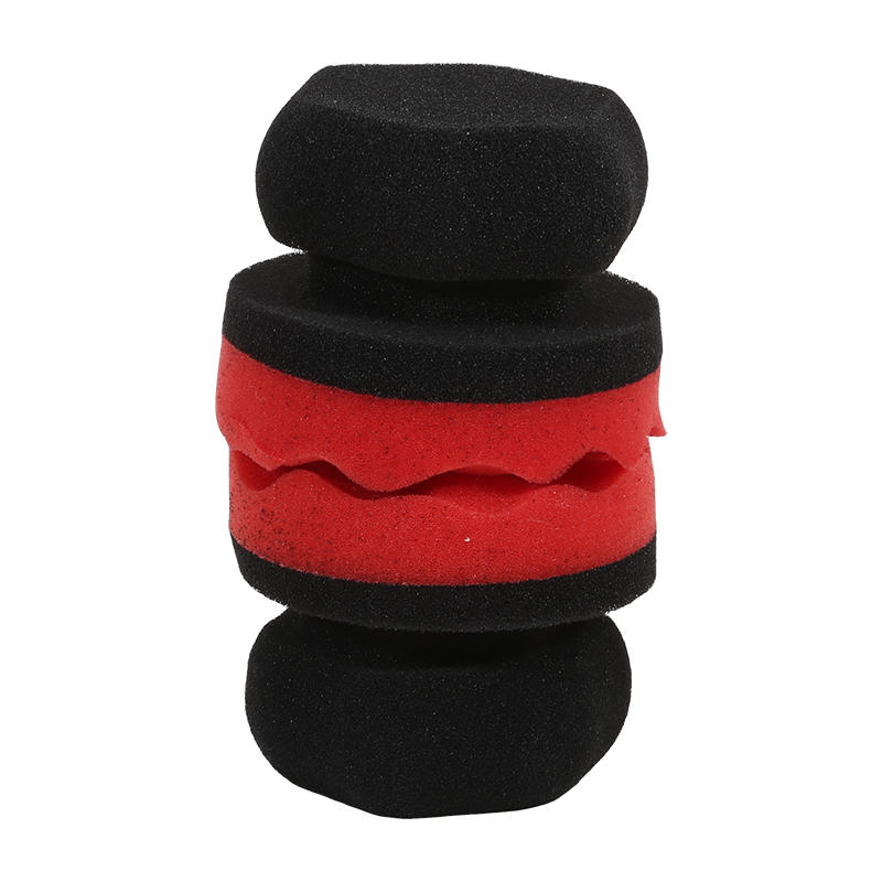 Professioneller Auto Wachs Schwamm Applikator Blau Schwarz Ergonomischer Handlicher Schwamm für Einfache Reifenverkleidung Lack Wachsen Detaillierung Reinigungsset