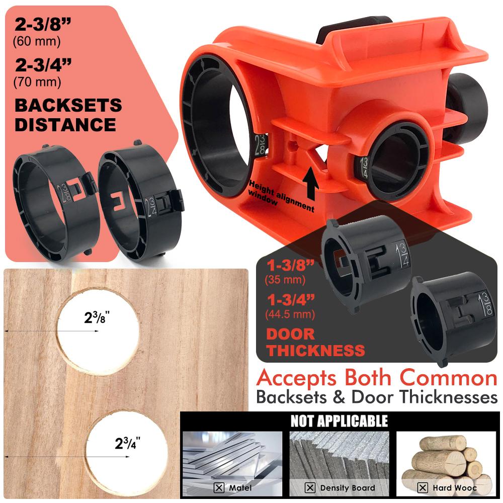 Door Latch Mortise Tool Installation Kit+Ball Door Lock Installation Kit Fit 1-3/4" or 1-3/8" Thick Door Only for Wood Doors