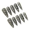 Full Rhinestone Decor Resin Nail Extension Chip-Proof Smudge-Proof Fake Nails for Women and Girl Nail Salon