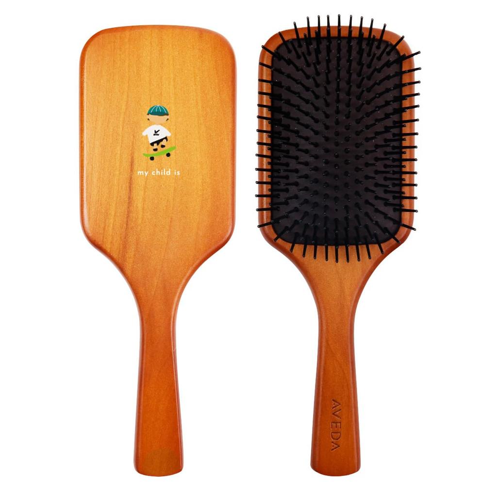 AVEDA Paddle Brush for Scalp Wooden Smooth Hair Head Small Brand Name Kids Women, Massage, Comb, Hair, Care, Brushing, Massage, Tangle-Free, Gift,