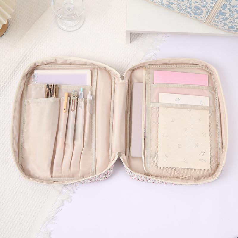 Große Bibelhülle für Frauen, Gesteppte Bibeltasche, Blumen-Bibeltaschen mit Reißverschlusstasche und Henkel, Bibelstudienzubehör