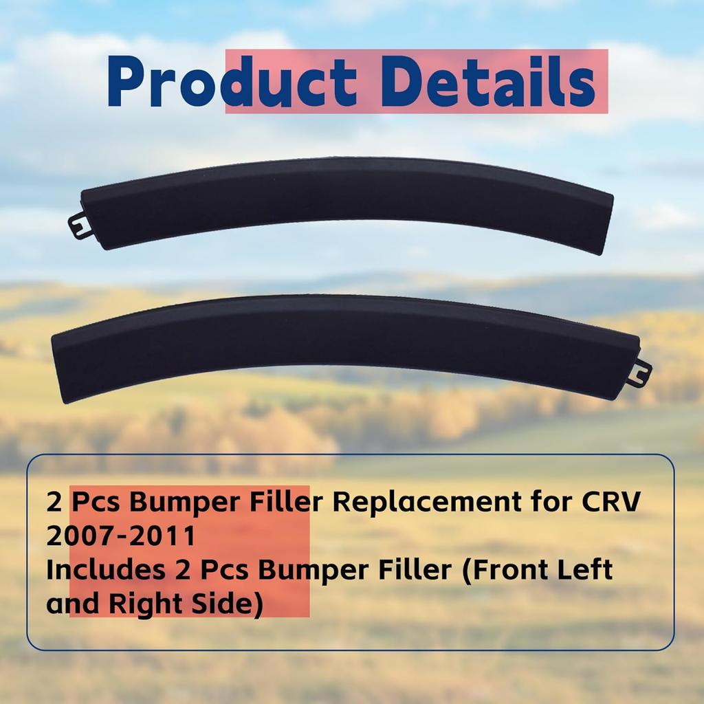 2 Pcs Bumper Filler Front Left Driver Side And Front Right Passenger Side Replacement For CRV 2007 2008 2009 2010 2011