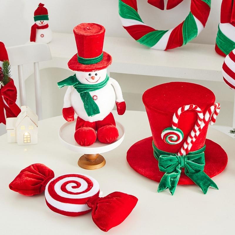 Soft Velvety Santa Hat Durable Festival Accessory Sustainable Festival Party Supply for Indoor Outdoors Holiday Decorations