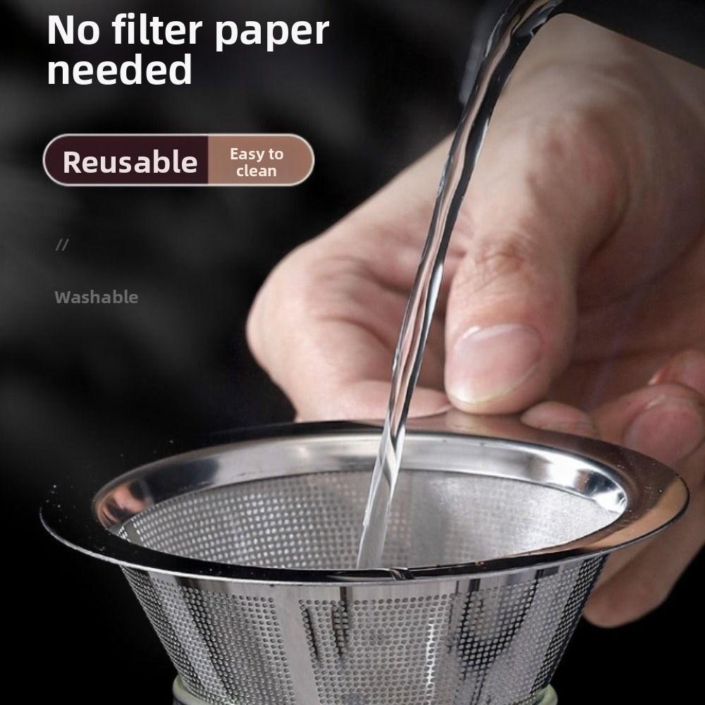 Paper Free Stainless Steel Coffee Dripper Hand Dripping Coffee Maker  Specialty Coffee