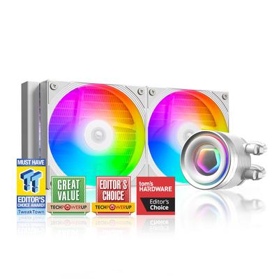 FX240 INF Bílý 240mm Kapalinový CPU AIO Chladič ARGB Zrcadlo nekonečna 2x120mm Sériové zapojení Nízká hlučnost Až Kompatibilní s Intel Kompatibilní s