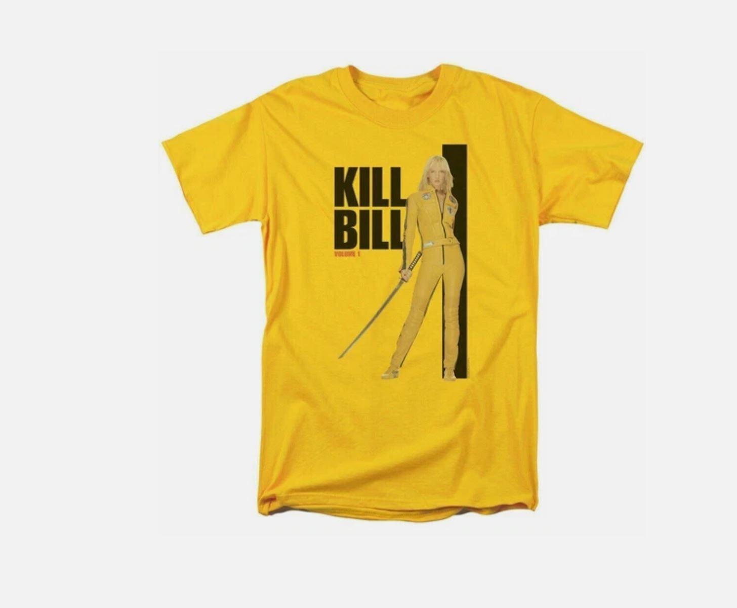 Kill Bill Yellow Suit Poster T Shirt Licensed Martial Arts Movie Retro Gold L