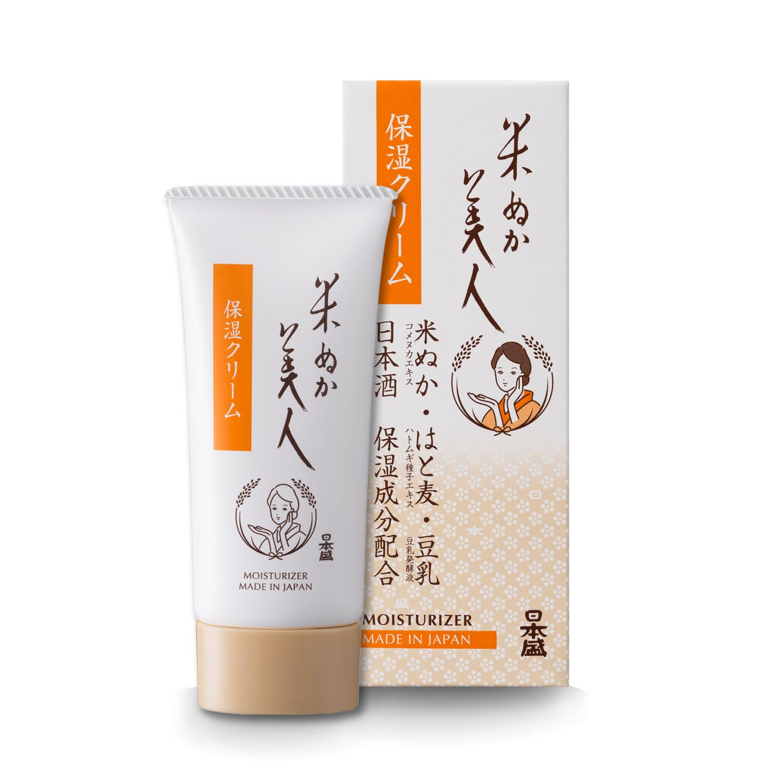 Nihon Sakari Rice Bran Beauty Moisturizing Cream 35g Mildly (Fragrance-free, Colorant-free, Acidic) белый