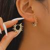 Trendy Charm Gold Color Irregular Hollowed-out Pleated Sunflower-shaped Hoop Earrings for Women Korean Holiday Versatile Jewelry