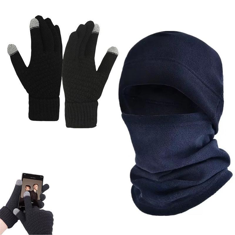 Outdoor Cycling Face Balaclava Scarf Gloves Winter Fleece Hat Sports Anti Cold Warm Neck Cover Skating Running Hiking Scarves