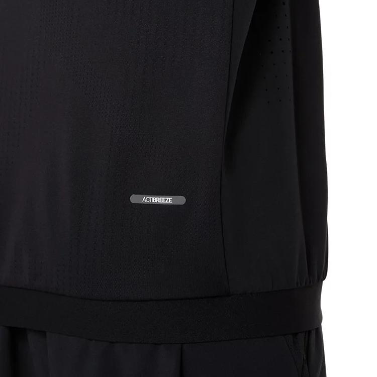 Asics Long Sleeve Solid Color Zip Jacket Men Jackets Black 2031E886-001