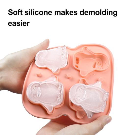 Penguin Shaped Ice Cube Trays 3D Ice Cube Mold Easy Release Slow Melting Ice Maker for Whiskey Cocktails Brandy Coffee