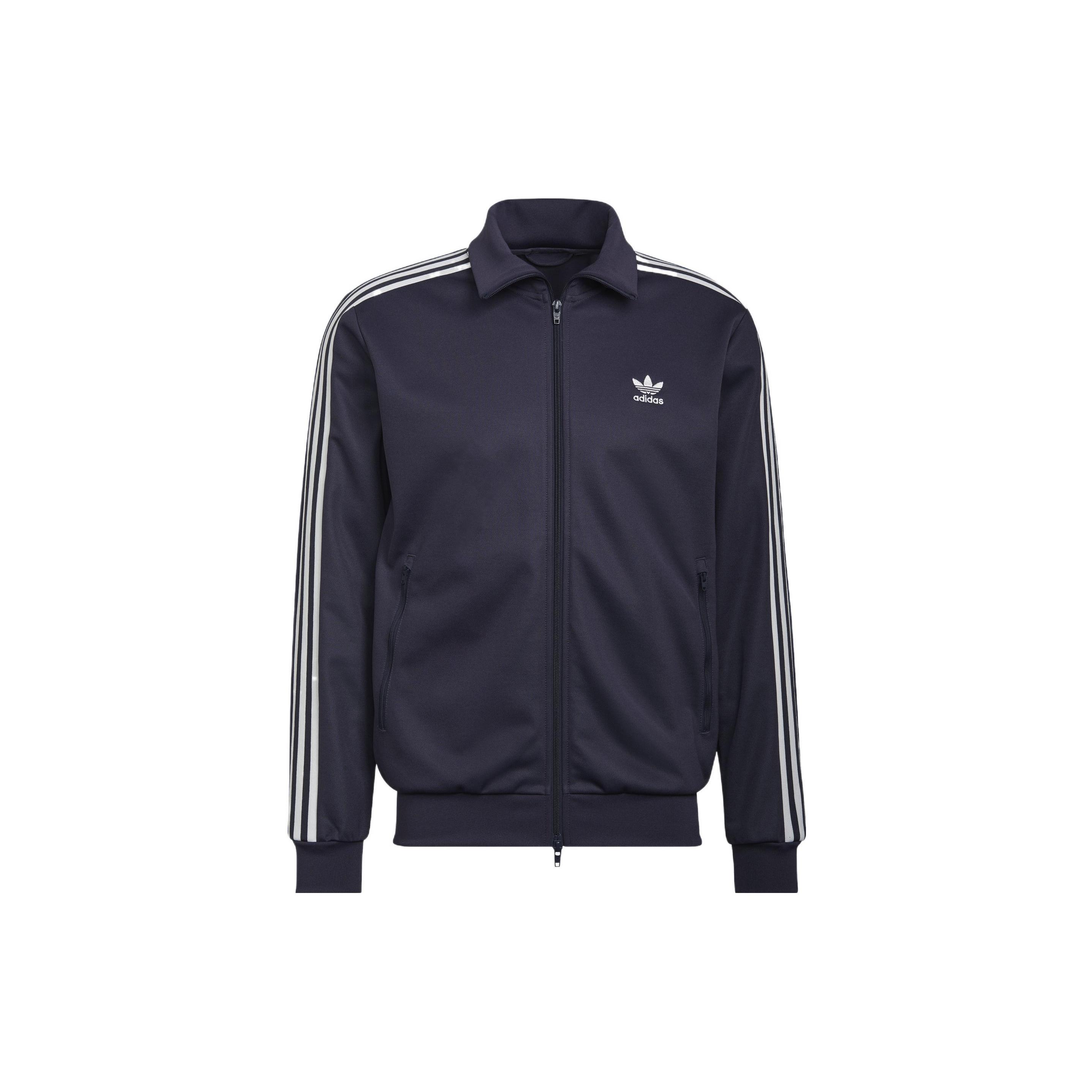 Men s adidas originals Stripe Printing Stand Collar Sports Jacket Dark Grey Navy Blue HB9445 XL