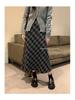 Середньодовга спідниця в клітинку з флісовою підкладкою - Зимова колекція 2025: Універсальна спідниця в стилі молочного чаю