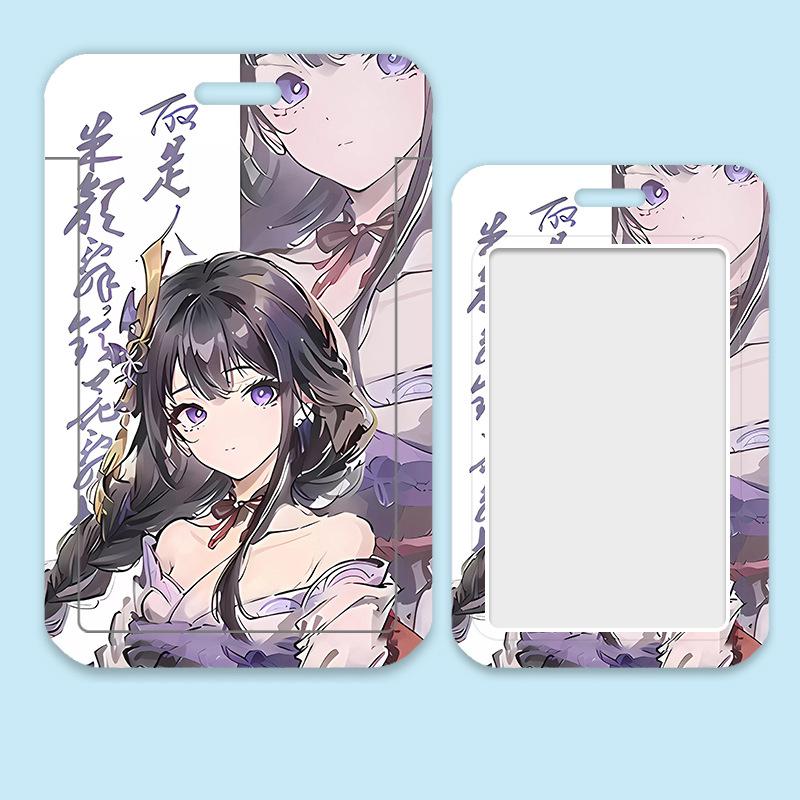 Game Genshin Impact Card Sleeve Business Retractable GanYu Credit Card Holders Bank ID Cover Cases Holders Bus Card Organizer